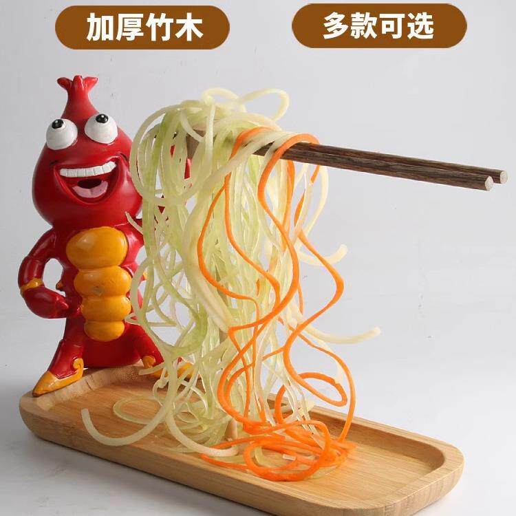 木质悬浮餐具瀑布土豆丝盘子悬空鸭肠架子火锅店餐具商用悬浮筷子