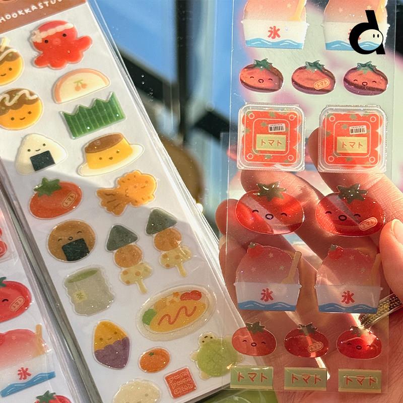 duye度也 韩国hookka hookka滴胶贴纸可爱彩色和风手绘手帐拼贴