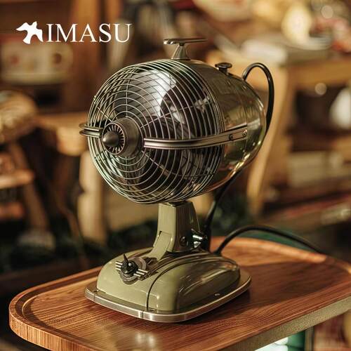 新款直销IMASU复古电风扇家用台式空气循环扇飞机头香薰电扇摇头