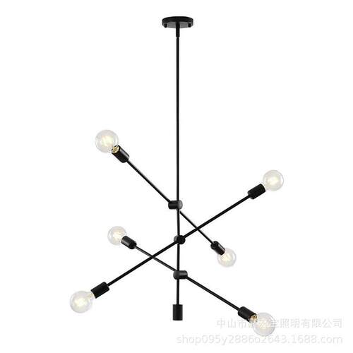北欧后现代极简铁艺吊灯餐厅客厅卧室几何线条艺术吊灯