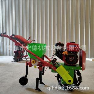 手油双柴行大豆施肥PIV机式 推三行播种机独轮追肥机视频