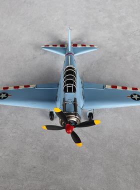 长津湖仿古真F旧F4F夜猫4F夜猫战斗机模铁皮手工艺品复怀型老式飞