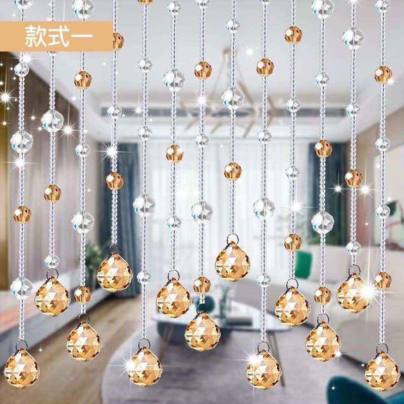 水晶珠帘隔断门帘拱形装饰客厅玄关过道卫生间卧室免打孔水晶包邮