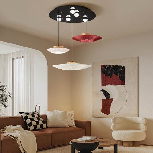 帕莎中古风餐厅吊灯个性创意客厅主灯2026款全铜布艺餐桌吧台吊灯