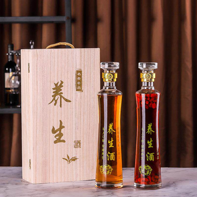 泡酒瓶高瓶高颜值高硼硅玻璃人参酒瓶密封酒瓶泡酒玻璃瓶养生酒瓶