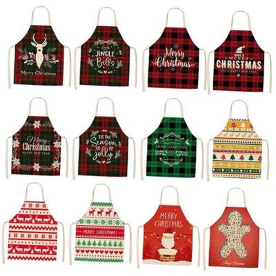 Linen Merry Christmas Apron Christmas Decorations for Home