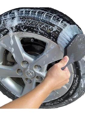 2026新款日式灰色短柄汽车轮胎刷清洁刷短柄刷轮胎轮毂洗车刷