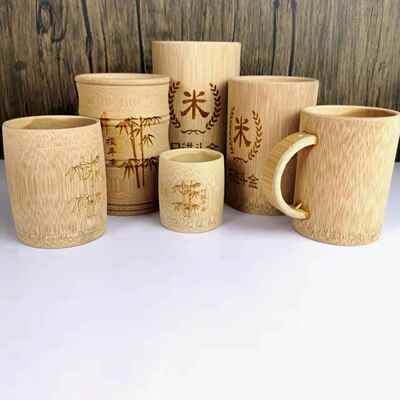 竹制品碳化竹杯竹节杯酒杯把杯竹筒创意旅游工艺品地摊货源