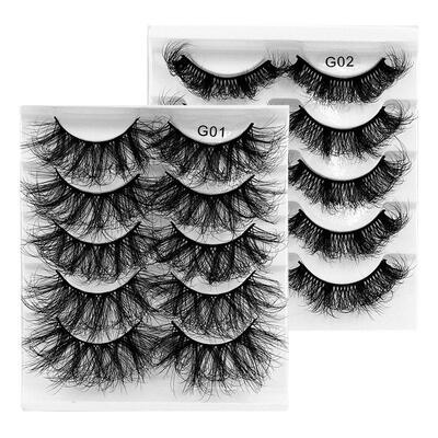 5 Pairs Fluffy Long False Eyelashes Thick Cross Eyelashes