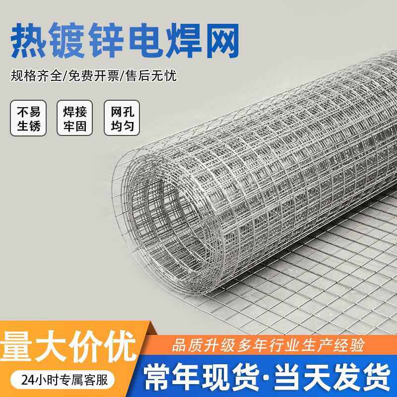 热镀锌电焊网钢丝网抹墙细铁丝电焊网内外墙保温防开裂焊接方格网
