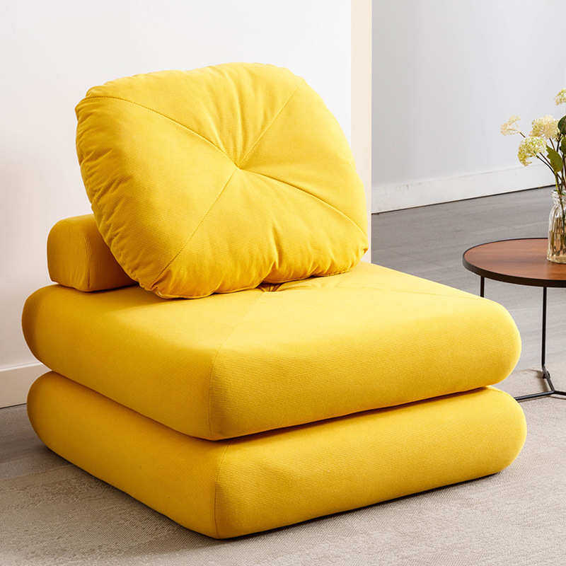 北欧懒人可小户型卧室布艺沙发薯麻豆腐块拆洗单人简约沙发榻榻米