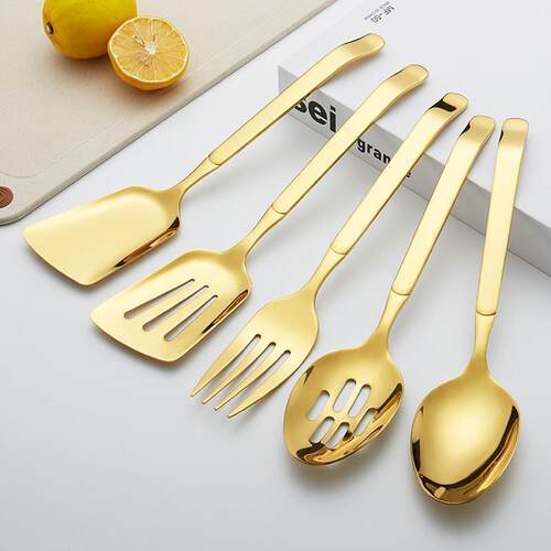 1/2/5 Pcs Dinnerware Set 304 Stainless Steel Serving Spoon F