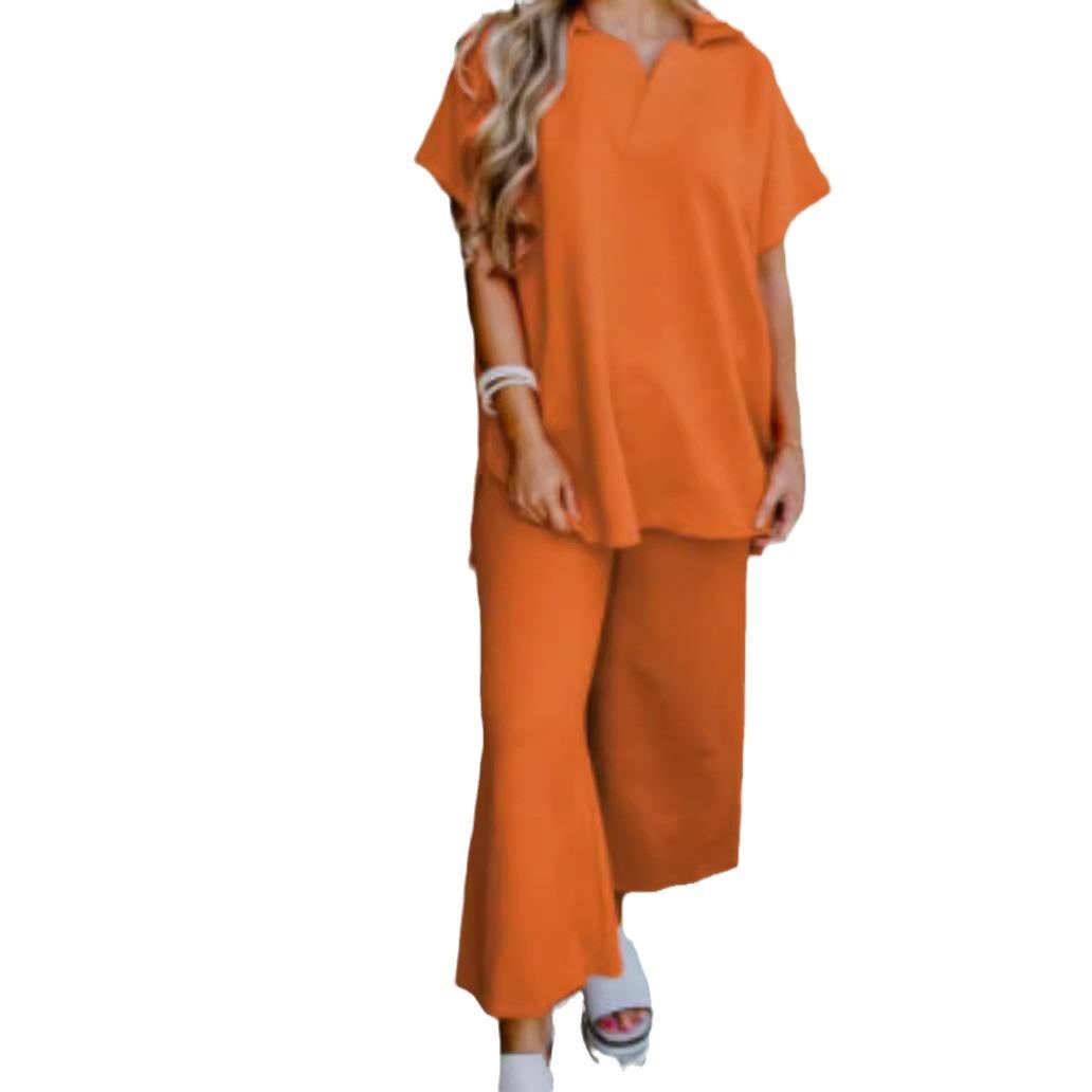 Solid color textured casual suit for women fashion women