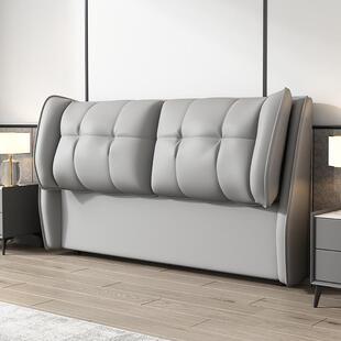 落实木轻奢头板软包床41现代约地床靠背单买新款 简床头猫爪皮可