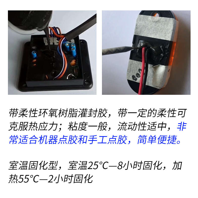 128FR导热阻燃环氧树脂电子连接器粘接柔性防水灌封胶可克服应力