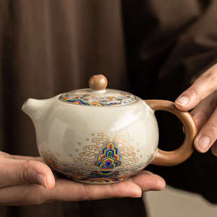 汝窑陶瓷泡茶壶家用高档西施单壶泡茶器功夫茶具茶道茶滤公杯茶杯