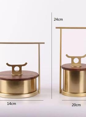 现代轻风样奢板间客厅软装高级XP-1070感售部书新中式金属提盒装