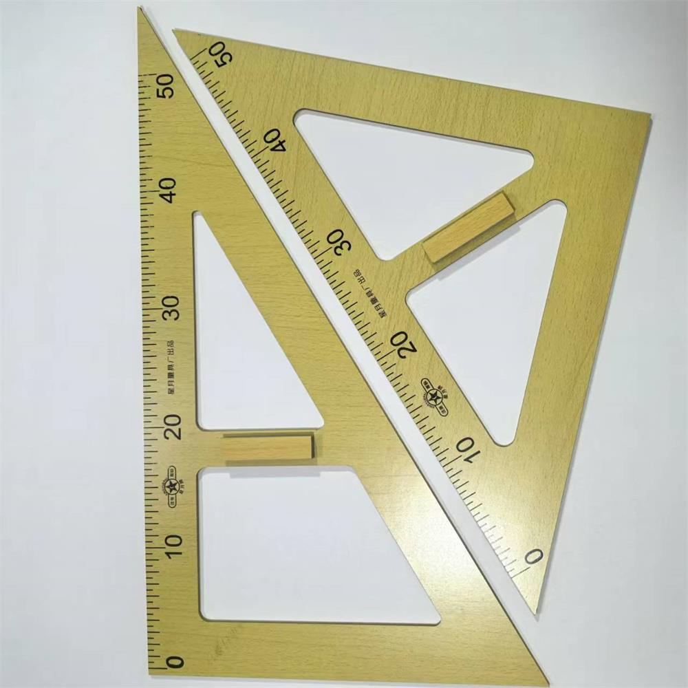 教学用木质三角板 量角器圆规 50cm大号三角尺套装教师教具包邮