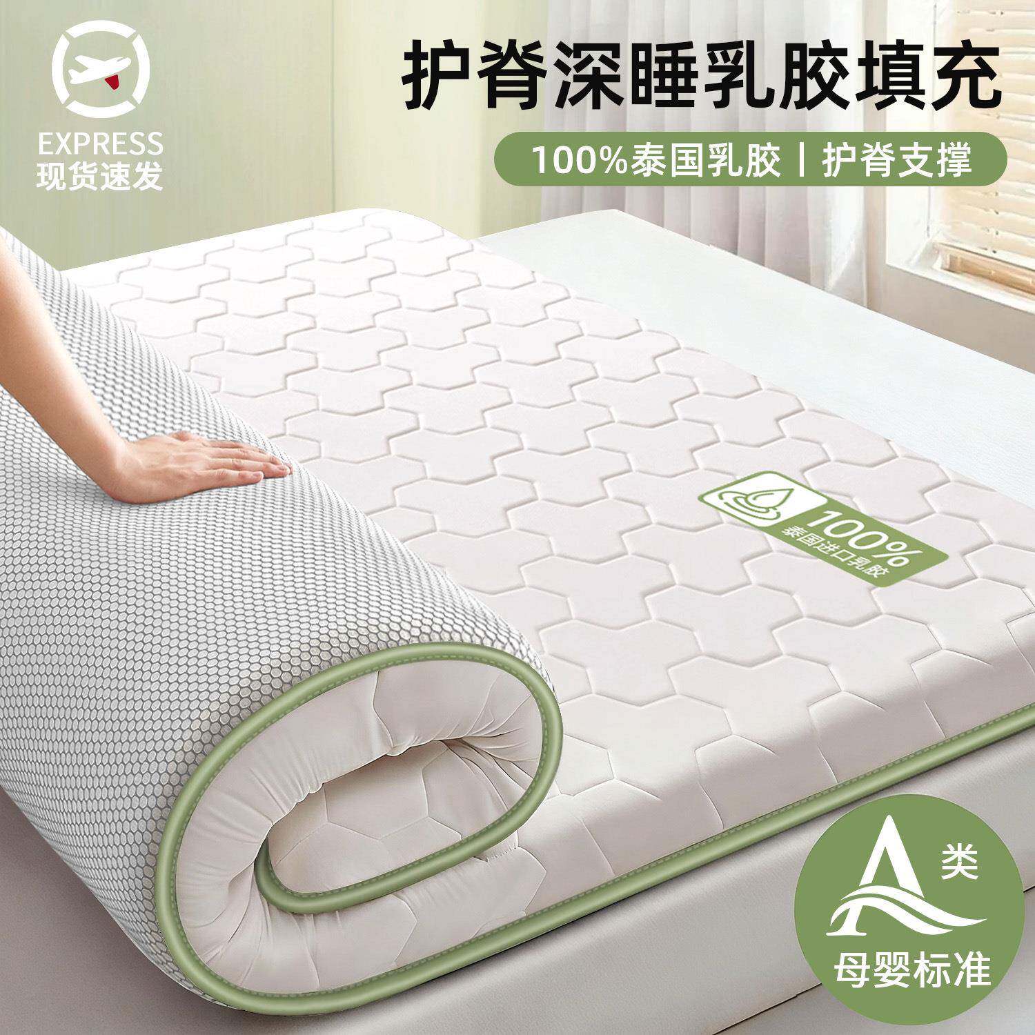 乳胶床垫遮盖物软垫家用卧室180x200榻榻米垫子租房专用宿舍床褥