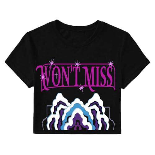 Short crop exposed short sleeved T-shirt, plus size