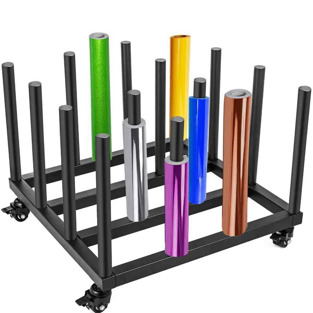 置式可移动件收纳架铁艺圆管蓝文GTT图架摆放可拆地卸文件卷推车