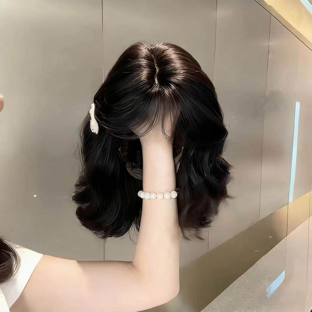 韩系羊毛蛋蛋卷发秋冬假发复古刘海龄纹理蓬松自然假发全头套