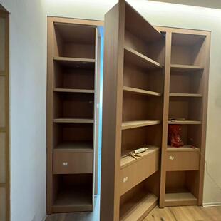 密室书架门隐藏门隐藏门实心板隐形门个性化书房入口柜门旋转门机