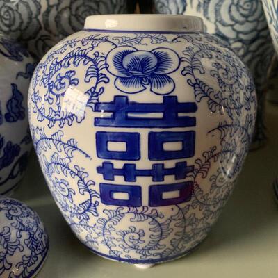 青瓷瓷花瓶摆件陶新中式客厅玄关装饰花瓷小LPU器储物罐子