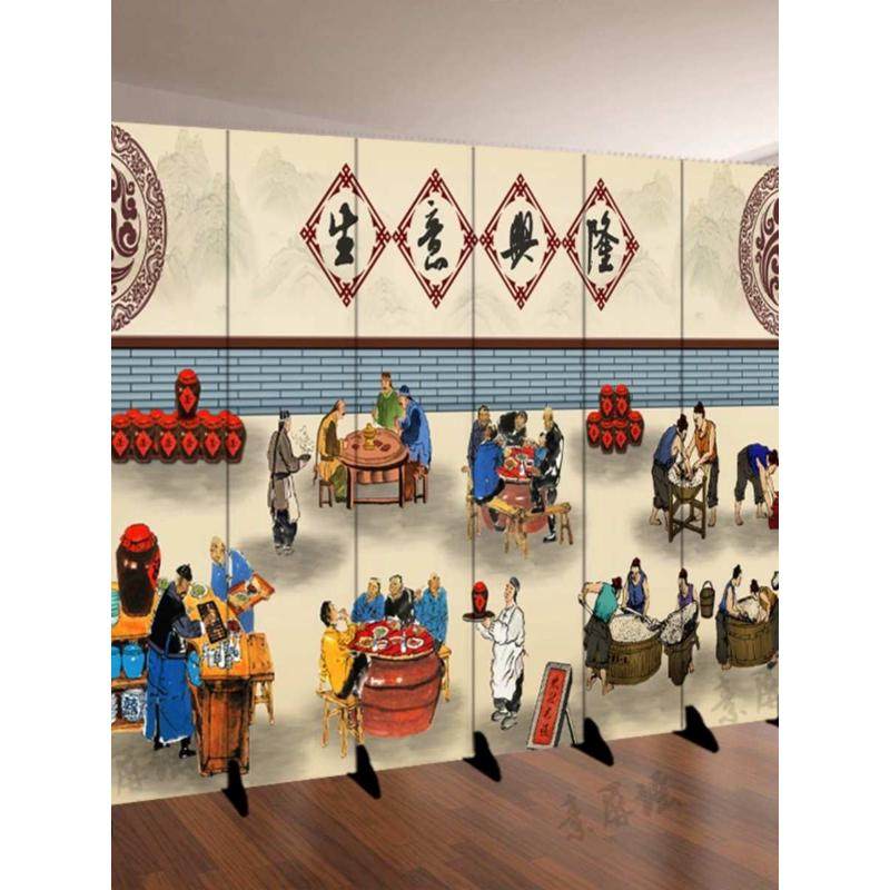 A10L隔断屏风餐饮烧烤饭店小龙虾包房挡板移动折叠门卫生间遮挡背,住宅家具,庭院屏风,淘宝优惠券,粉丝福利购,淘宝优惠卷