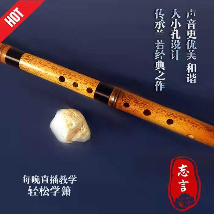 忘言兰若洞萧初学入门G调gF 六八孔紫竹箫专业演奏乐器定做短长箫