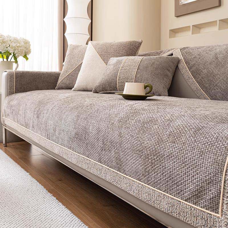 雪尼尔沙发垫新款防滑耐脏四季通用现代感轻奢坐垫子防滑沙发套巾