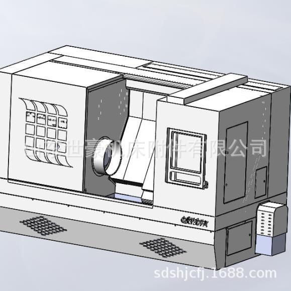 专业设计生产机床外防护螺纹斜车钣金外壳QK1309钢板防护罩