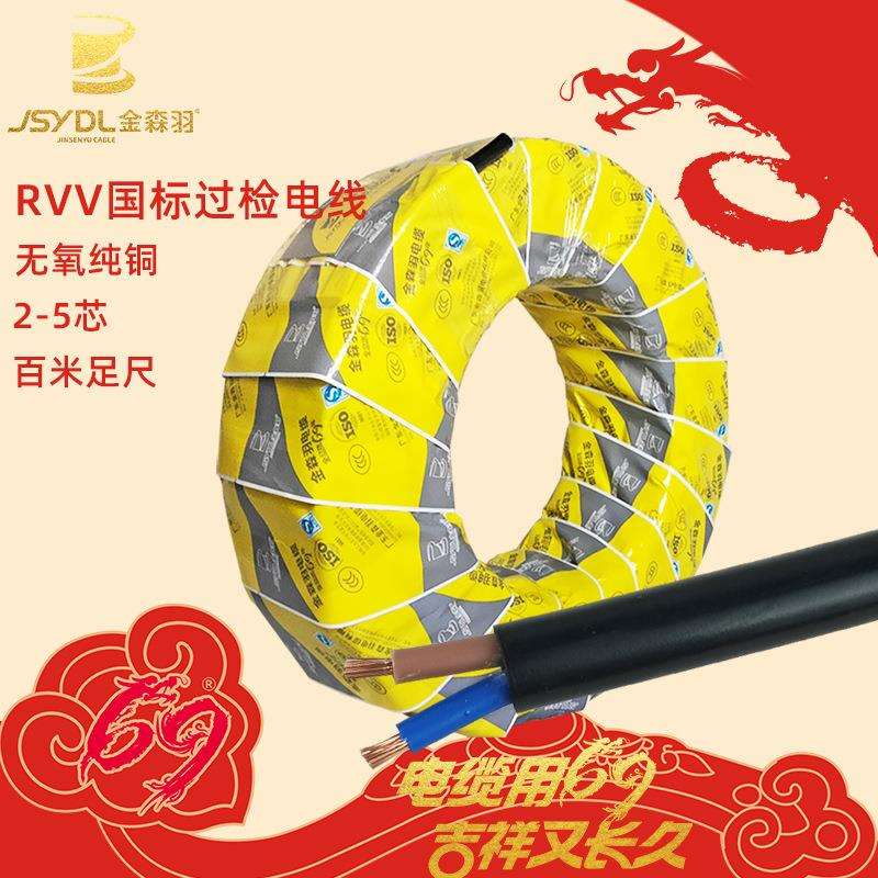 国标rvv电源线电缆线护套线软家用铜芯线电线工程拖把线阻燃导线