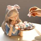 创意轻奢北欧钥匙收纳客厅收纳女孩爱丽丝玄关摆件乔迁新婚礼品