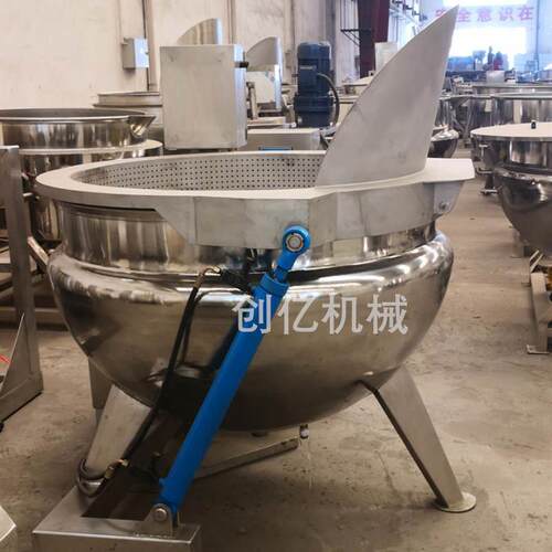 翻筐式卤煮锅600升液压翻篮蒸煮设备大型煮肉锅蔬菜漂烫机