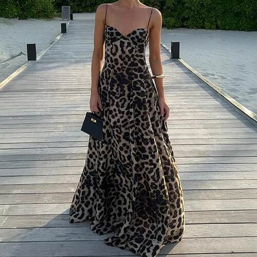Strap long dress, women's only dress