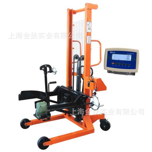 防爆油桶倒料车称 500防爆油桶车(带称重) 油桶翻转倒料车