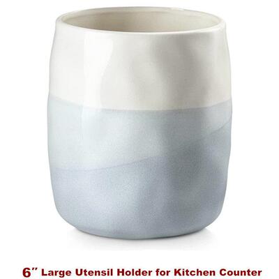 Large Utensil Holder Kitchen Counter Ceramic Utensil Crock