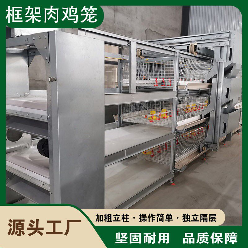 大层叠自动化养殖设备肉鸡养殖鸡笼框架式鸡舍养殖场镀锌立式机械