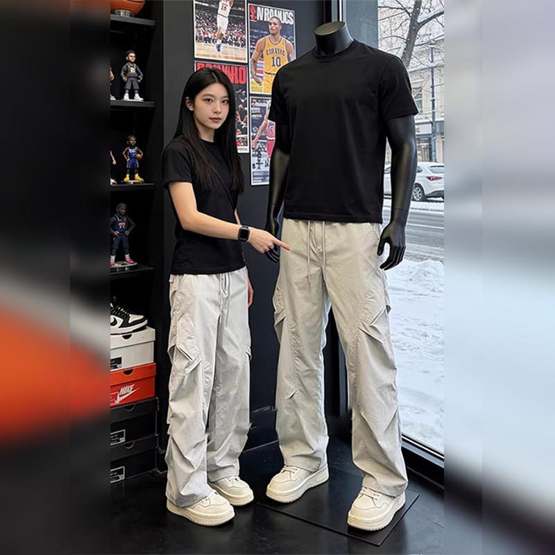 轻奢美式速干伞兵工装裤套装男款2026夏季正肩短袖跑步运动一整套