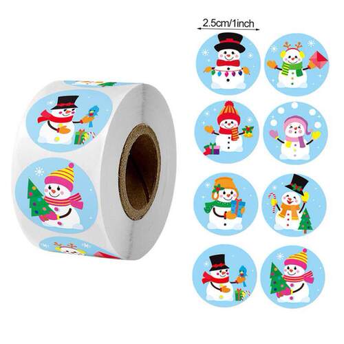 500pcs Merry Christmas Stickers Christmas Tree Elk Candy Bag