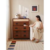 中实古厅简约木五斗卧室餐靠墙备餐柜床尾柜卧室 收柜纳柜电视边