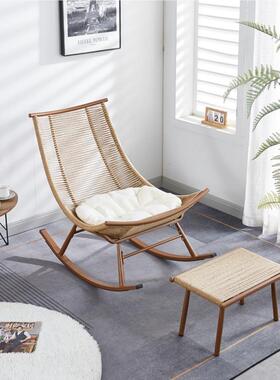 夏季户外阳台月亮摇摇椅家背用客厅躺81177椅闲休简约靠懒人编藤