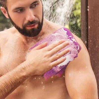 African Bath Net Colorful Net Sponge Body Exfoliator Reusabl