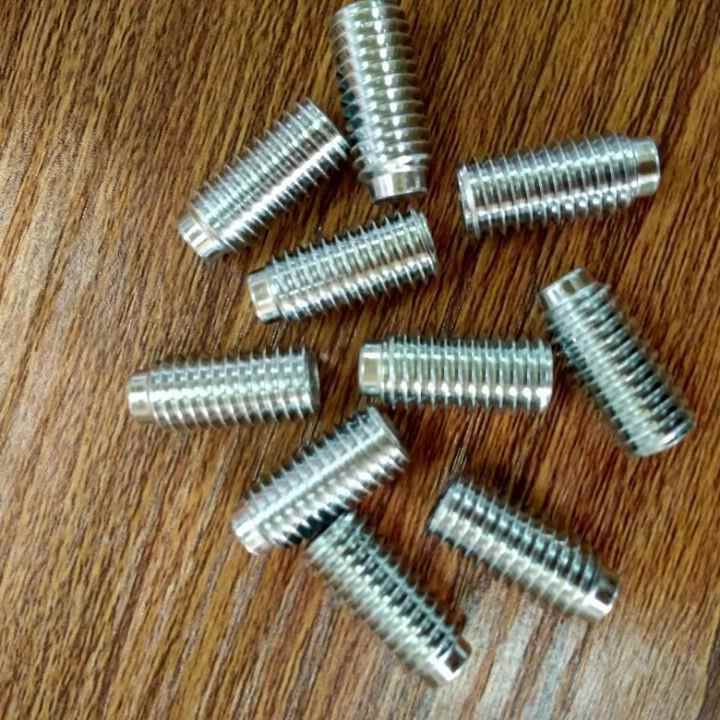 M8-1.25*18柱端GB79无头柱端顶丝螺丝12.9镀白锌止付紧定螺丝