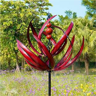 哈洛风旋转器园艺地插铁艺风车花园Harlow Wind Spinner Rotator