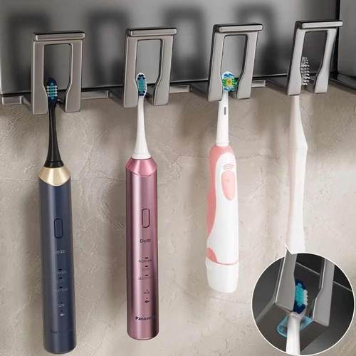 壁挂式卫生间免打孔漱口杯电动洗脸巾一倍牙刷牙杯架子置物架挂架