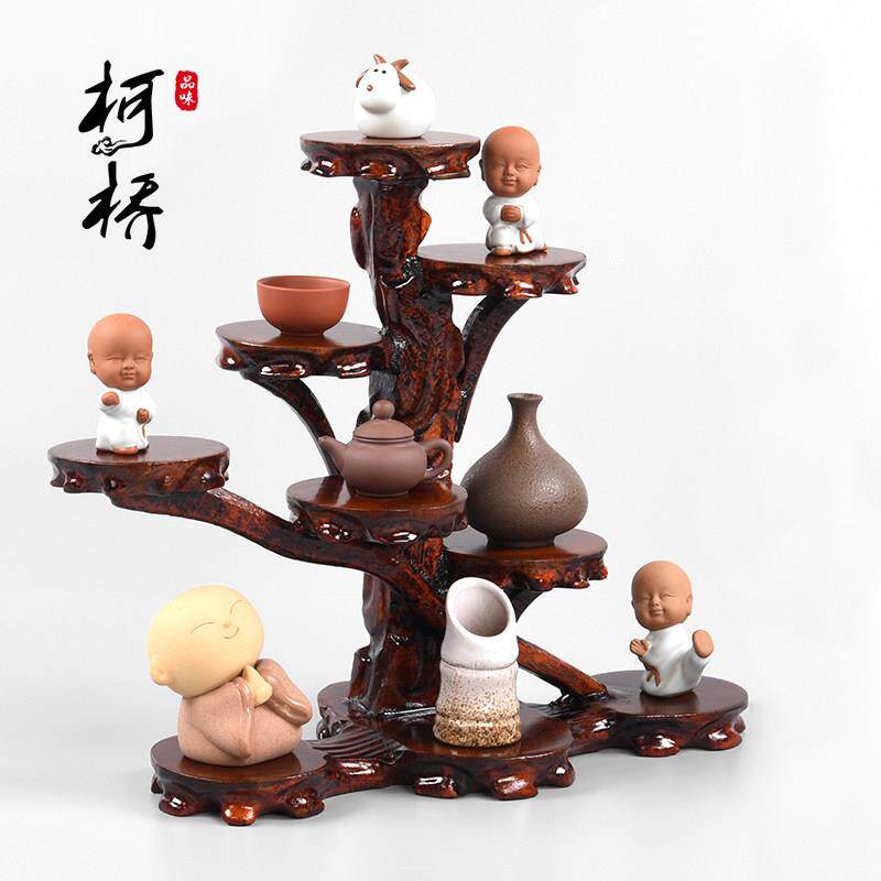 实木根雕奇石底座石头摆件工艺品紫砂壶古董小博古架花瓶盆景托架