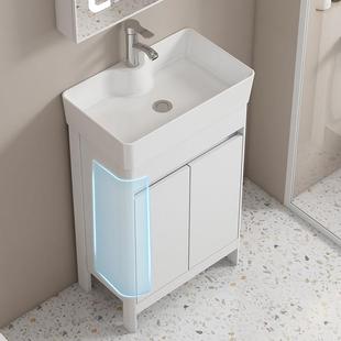 小户型落地式洗手盆柜组合化妆室洗脸盆洗漱台池阳台太空铝浴室柜