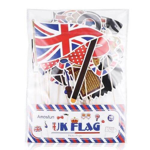 Patriotic Photo Booth Props UK Flag Wedding Decor National